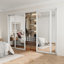 Porte coulissante pleine grandeur avec miroir de 48 po x 80 po 1 blanc avec ensemble de quincaillerie-114815623-88422486