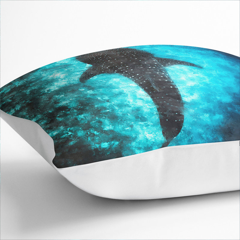 Whale Shark Scatter Cushion, 40cm H x 40cm W x 15cm D, White