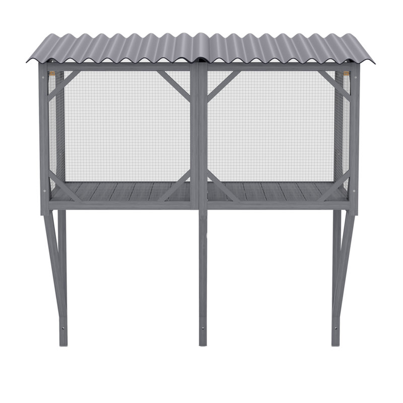 Large Cat Window Perch Box – Outdoor Cat Enclosure For Sunbathing, Napping & Bird Watching, Grey