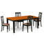 L'ensemble de salle à manger 5 pièces comprend une table de salle à manger rectangulaire avec feuille papillon et 4 chaises en similicuir, noir et cerise-49668277
