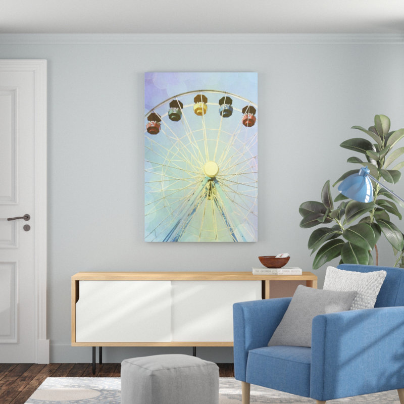 «Rainbow Ferris Wheel I» par Sylvia Coomes, impression sur toile, H 48 po x l 32 po, Toile tendue