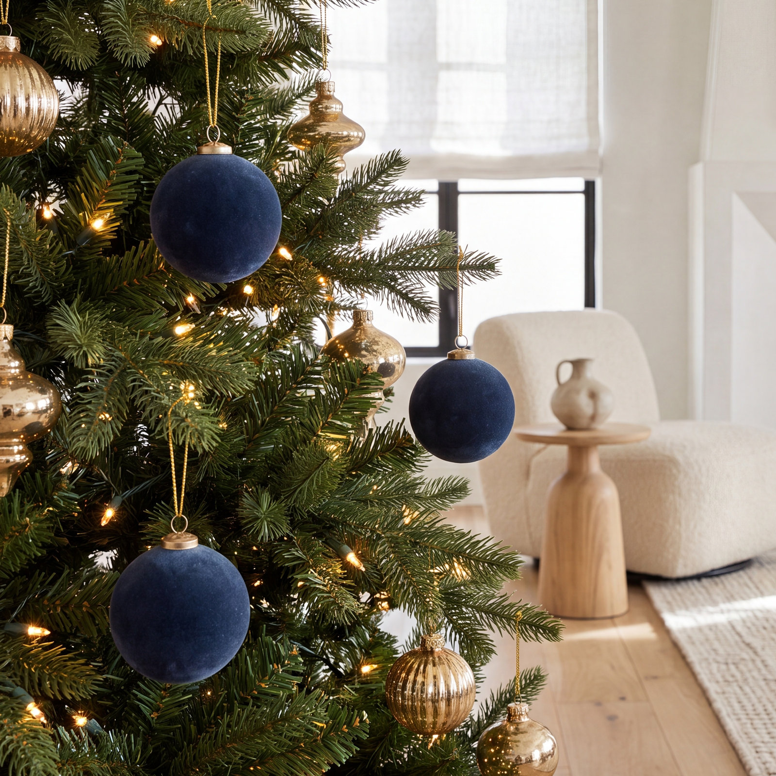 5'' Metal Ball Ornament, Blue