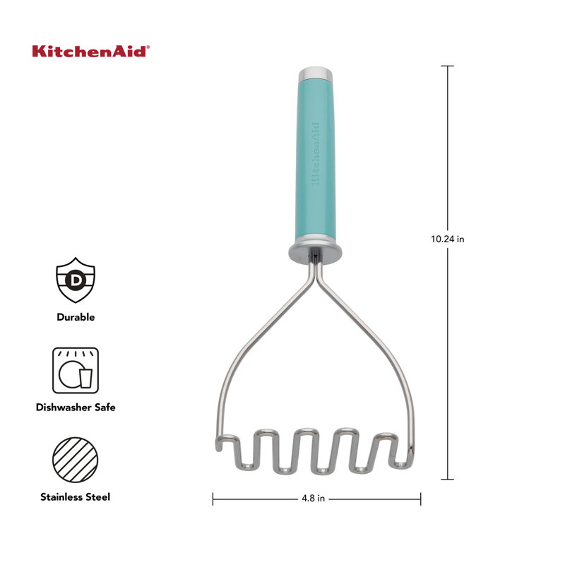 KitchenAid® Gourmet Stainless Steel Wire Masher, 10.24-Inch, Aqua Sky