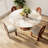 Round Stone Danner Solid Wood Pedestal Floral Shape Kitchen Dinner Table For 4/6/8-1264046013-1264046012