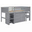 Lit mezzanine simple simple avec bureau coulissant, tiroirs, armoire et tablettes-1872713094