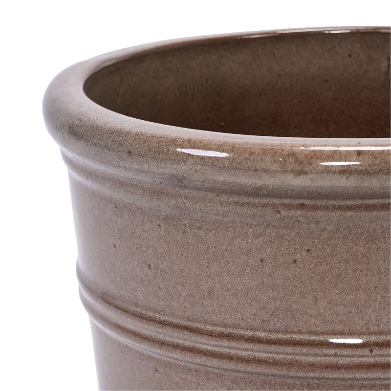 Antique Yellow, Ceramic Flowerpot Of 3, All-Weather Performance, Functional, Indoor And Outdoor Greenery 3 Yellow Flowerpots - Use, Reinforced Construction, With Drainage For Display