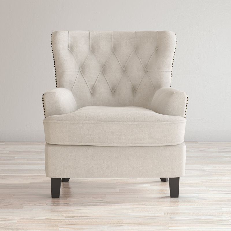 Abril 33" Wide Tufted Polyester Blend Armchair, Oat