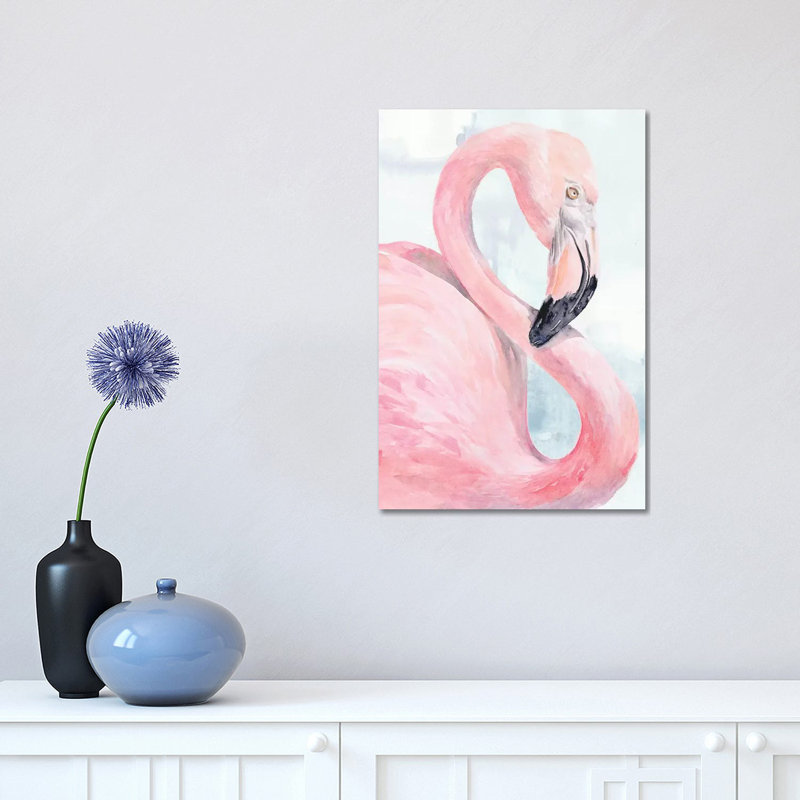 Pink Flamingo Portrait by Jennifer Paxton Parker - Wrapped Canvas Gallery-Wrapped Canvas Giclée, 30.48 cm H x 45.72 cm W