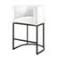 Ensemble de 3 tabourets de bar de 25 po de hauteur de comptoir, tabouret de bar avec dossier, accoudoirs, structure en métal et repose-pieds, chaise de bar d'appoint en tissu, tabourets de bar pour cuisine, salle à manger, blanc