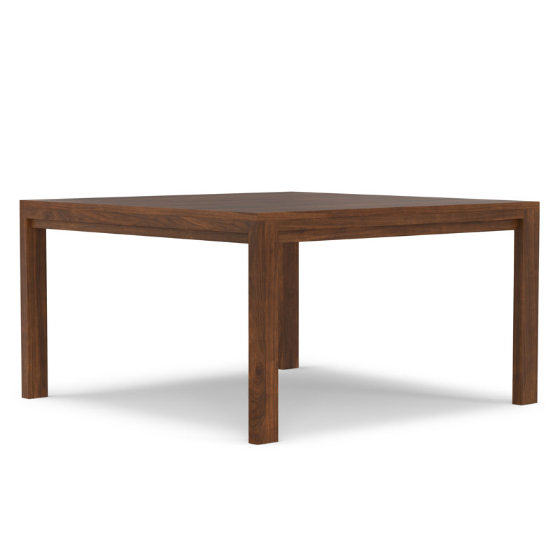 Wilson 54"W Wood Square Dining Table, Transitional Style, Seats 8, Walnut Veneer