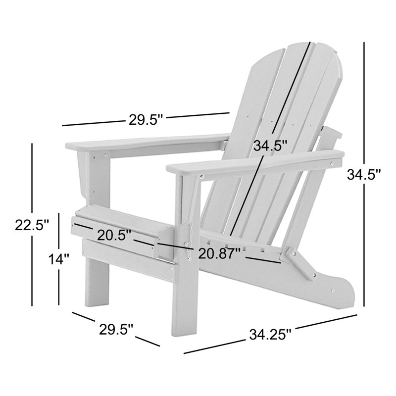 Chaise Adirondack pliable en résine / bénéfique, Bleu Aruba