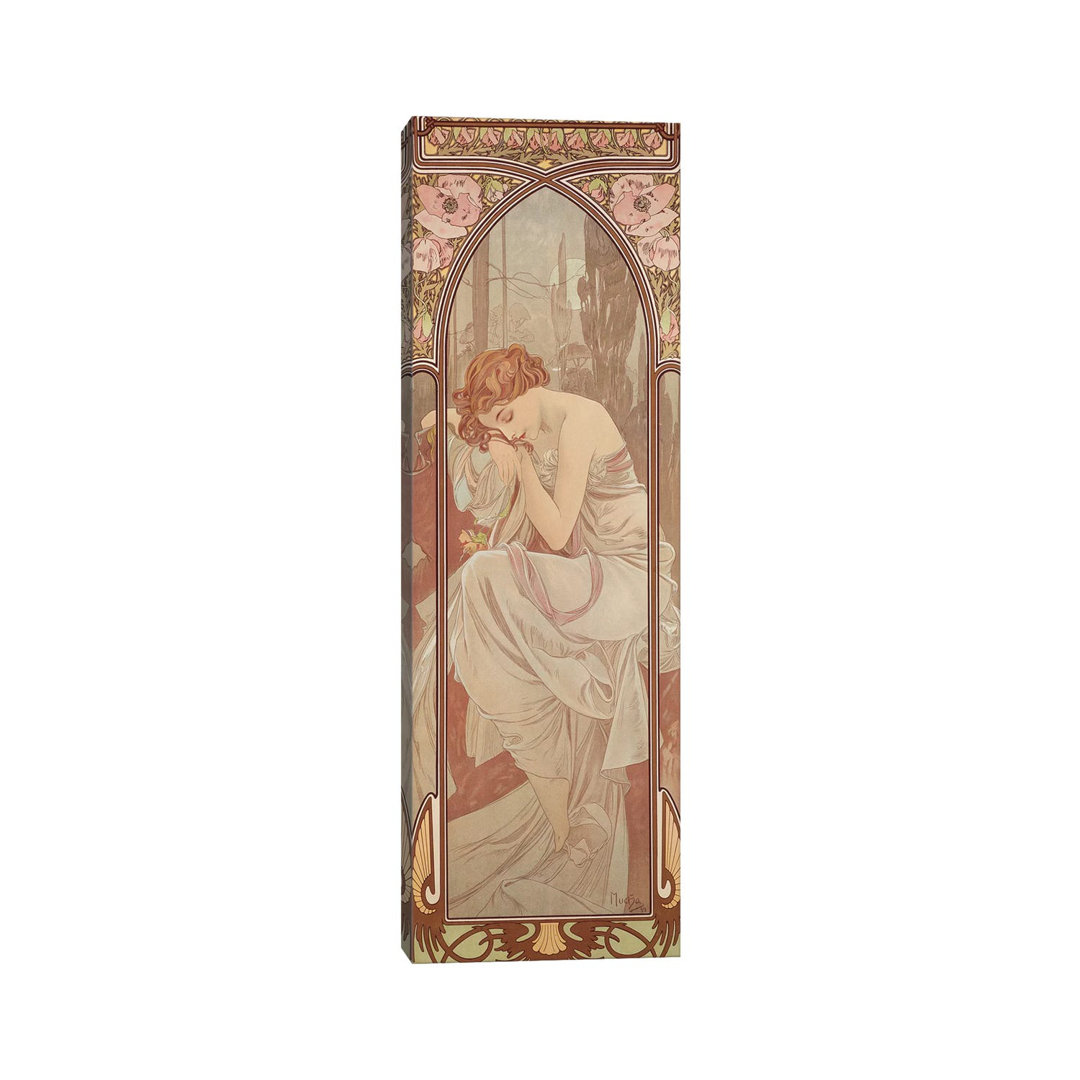 The Times Of The Day: Night's Rest, 1899 by Alphonse Mucha - Wrapped Canvas Painting