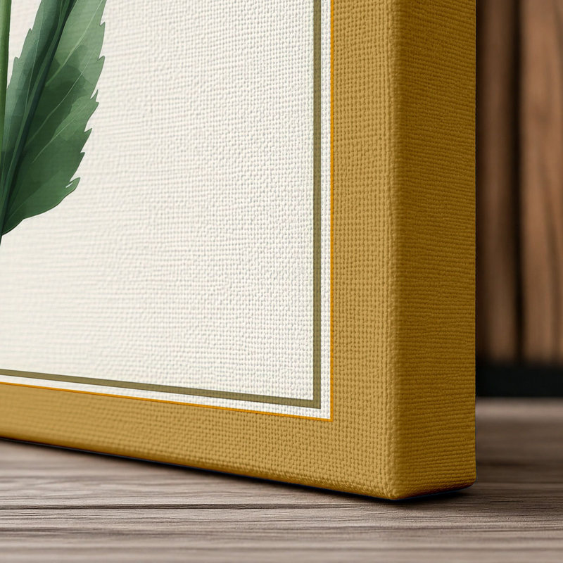 Pink Carnation Study Botanical - Wrapped Canvas, 24x16 - 61.0 x 40.6 cm, Ochre Border
