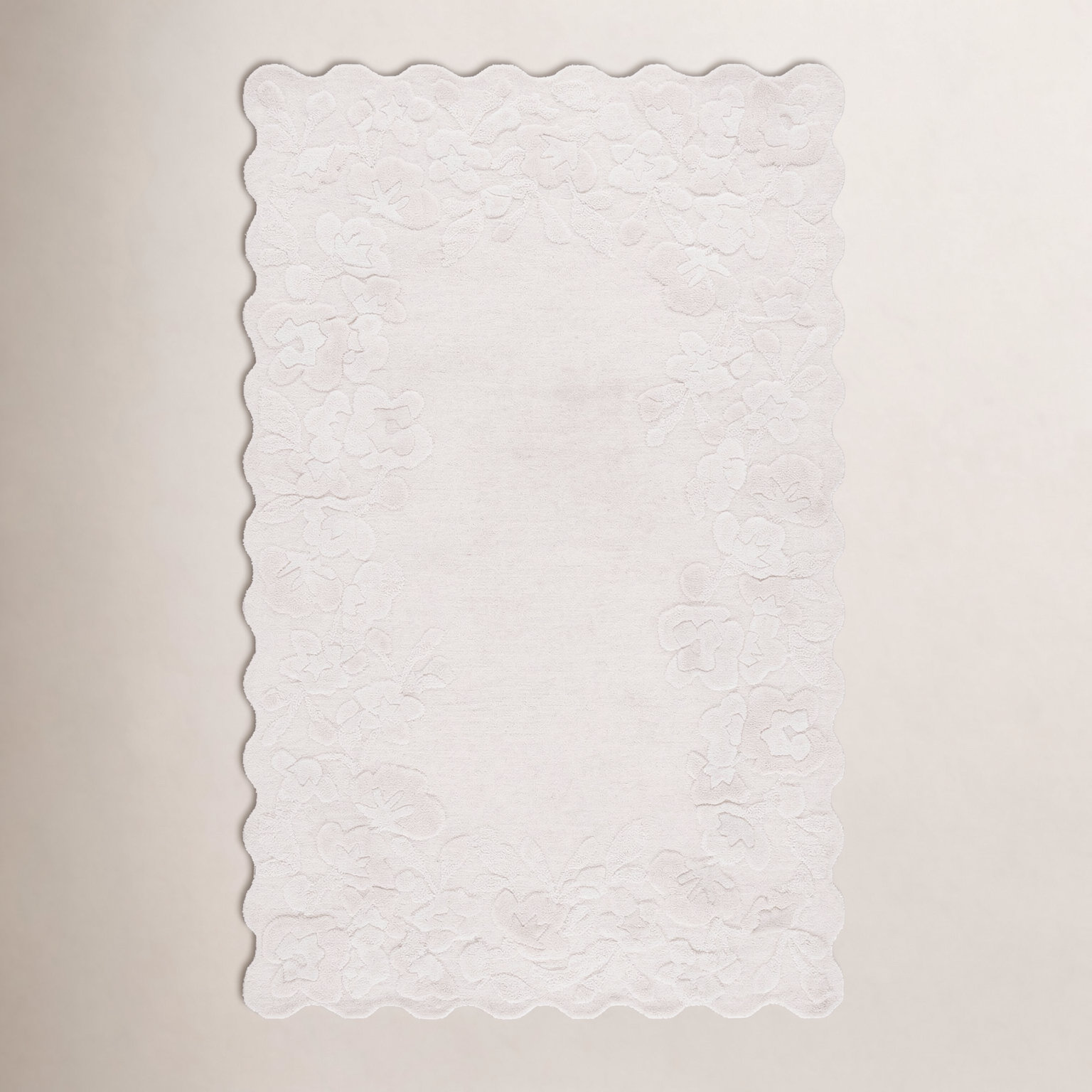 Hand-Tufted Wool Floral Rug, Rectangle 4' x 6'