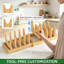 Organisateur de casseroles et de casseroles en bambou pour dessous d'armoire, porte-ustensiles de cuisson et couvercle de casserole extensible 2-en-1, base de diviseurs réglables et antidérapants, support de rangement de cuisine pour planches à découper, plaques à biscuits, plateaux