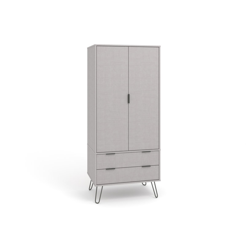 Landyn 2 Doors Wardrobe, Grey