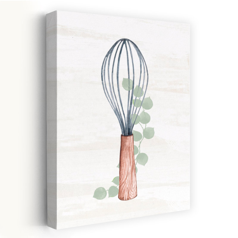 Ustensiles de cuisine - fouet en bois, art contemporain, H 36 po x l 24 po