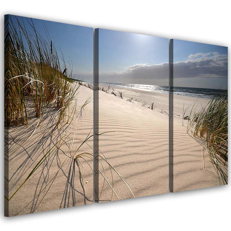 Dune Beach - 3 Piece No Frame Print on Canvas, 80cm H x 120cm W