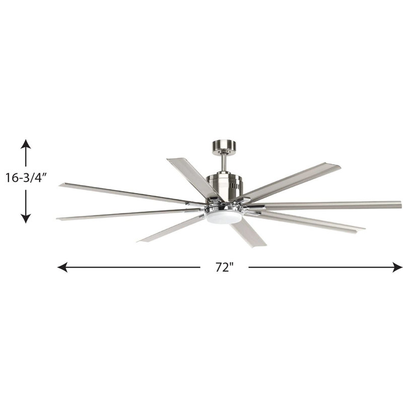 Bankston 72'' Ceiling Fan with LED Lights, Brushed Nickel
