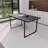 Modern Black Mdf Dining Table Sets With Metal Frame For Kitchen