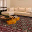 Tapis oriental rouge / vert noué à la main