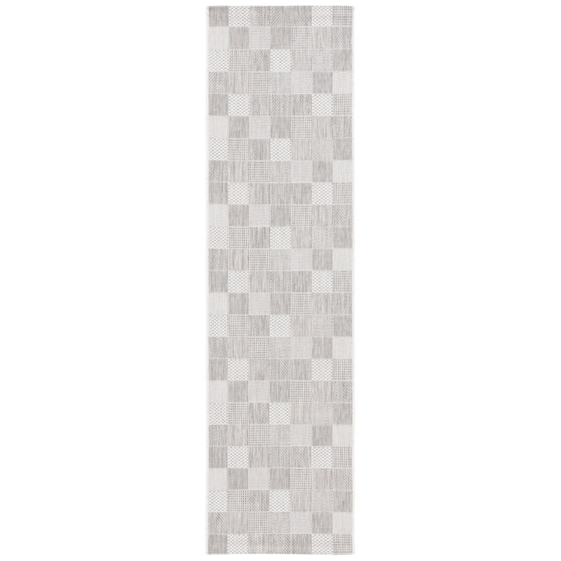 Tapis d'intérieur / extérieur à motif géométrique Courtyard Performance, Tapis de couloir 2 pi 2 po x 8 pi