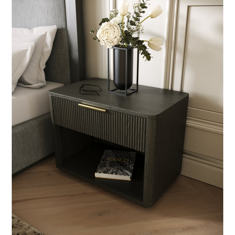 Table de chevet Akira, Gris délavé