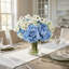 Hydrangea and Cherry Blossom Arrangement in Glass Vase