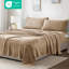 Drap simple taupe - 100% pour la douceur et la détente, brossé des deux côtés, avec taie d'oreiller plate, drap-housse, matelas élastiques de 16 po, 3 pièces vérifiées, velours doux inclus