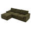 Canapé modulaire modulaire, canapé en L en forme de nuage avec 1 repose-pieds mobile, canapé en chenille confortable avec coussins moelleux pour le salon (vert)