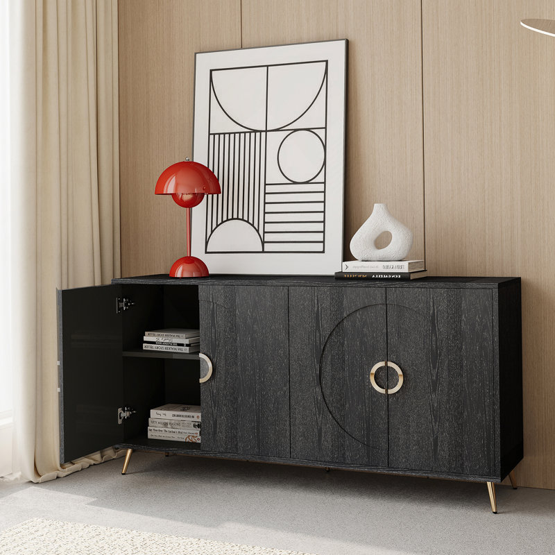 Armoire de rangement Buffet Modern, Noir patiné
