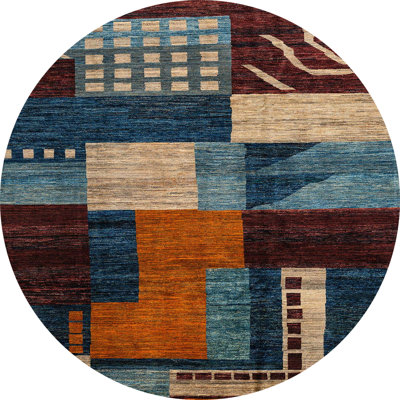 Tapis abstrait crème / brun / bleu