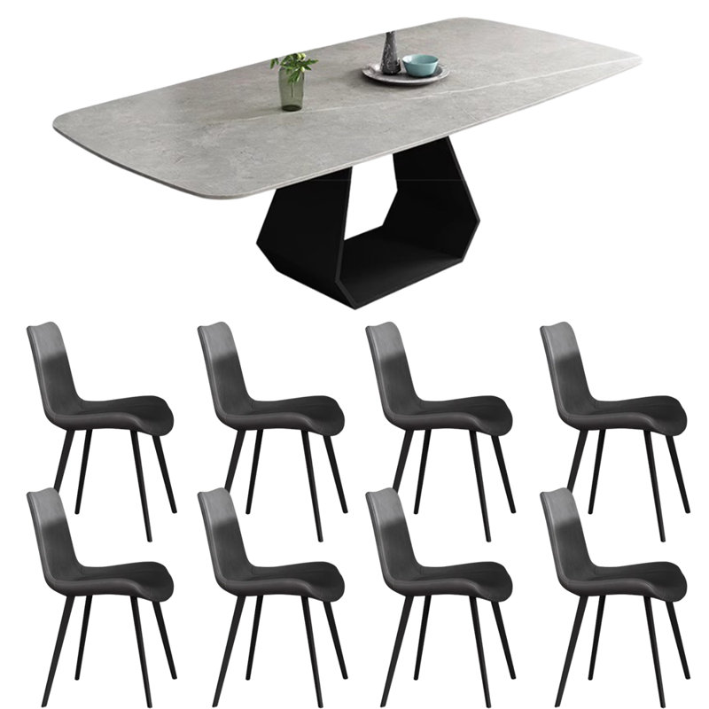 Ensemble de chaises de salle à manger Modern Luxurious Rock Plate, H 29,5 po x L 70,8 po x l 35,4 po