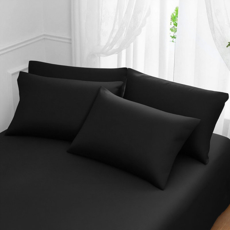 Paquet de 4 taies d'oreiller en microfibre brossée moelleuse - Enveloppes infroissables résistantes aux taches 20 x 30 po