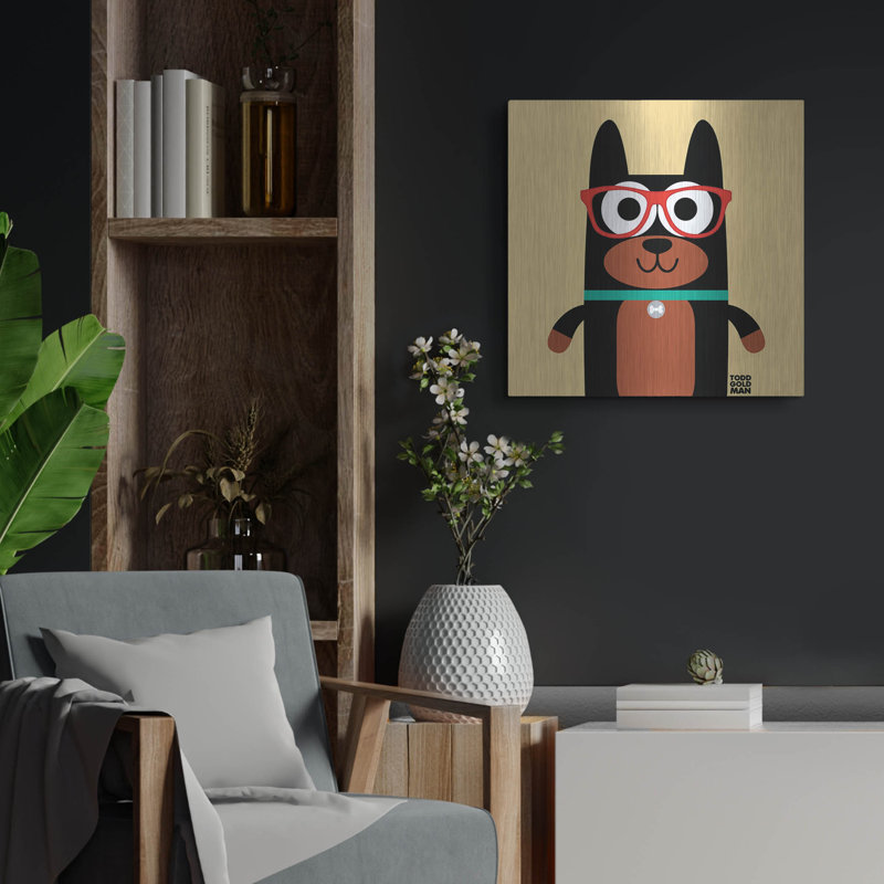 Trinx «Bow Wow Doberman» par Todd Art, art mural en métal, H 24 po x l 24 po