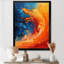 «Orange Blue Wonderful Abstract Waves I», impression d'art mural vagues côtières-91393580-91393579