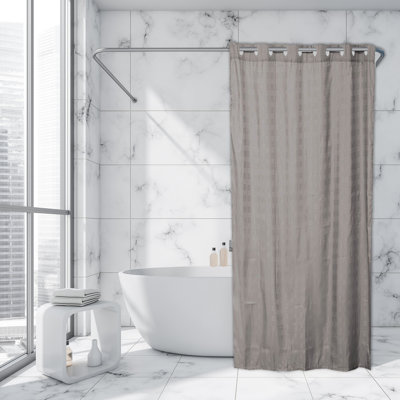 Rideau de douche cubique sans crochet extra long en polyester