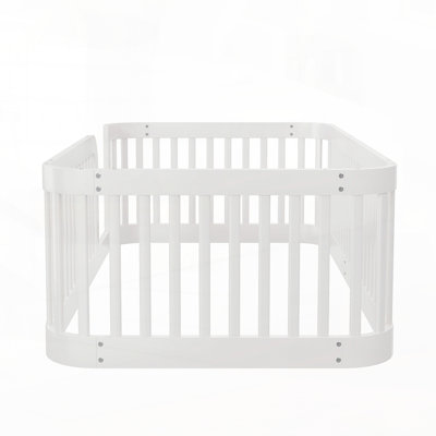 Wood Floor Bed Frame With Fence
