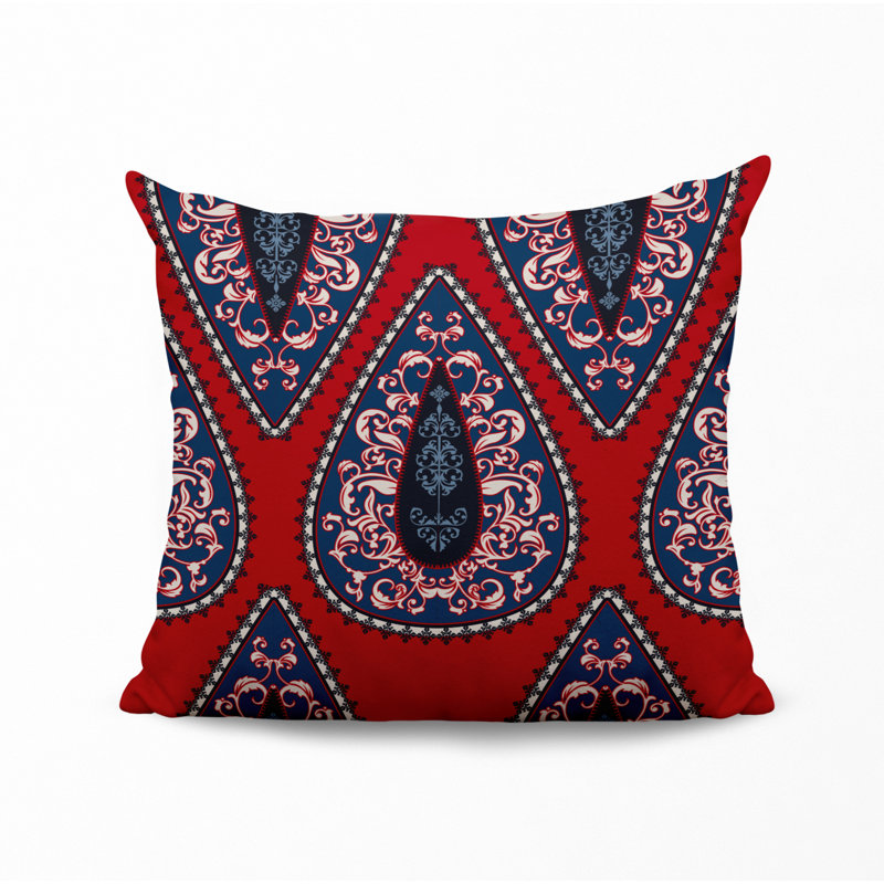 Housse et insert de coussin décoratif en polyester, L 15 po x H 15 po, Rouge
