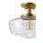 Tatem 14" 1-Light Modern Farmhouse Schoolhouse Glass/Metal LED Semi Flush Mount-508302456-448419110