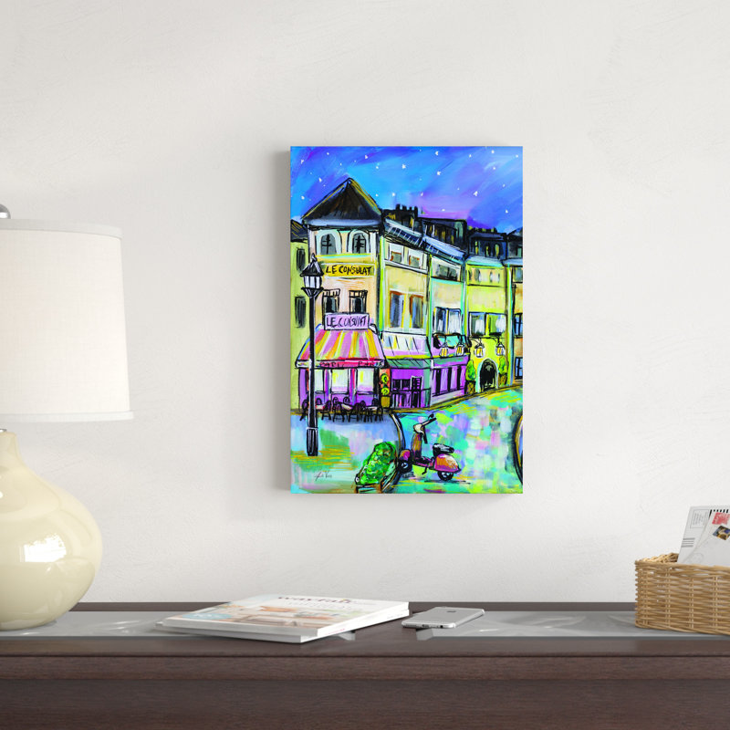 Paris le soir I, H 12 po x l 18 po x P 1,25 po