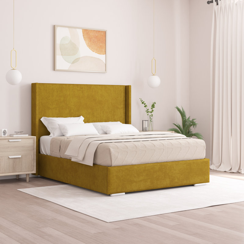 Chelby Upholstered Bed, Kingsize (5'), Turmeric