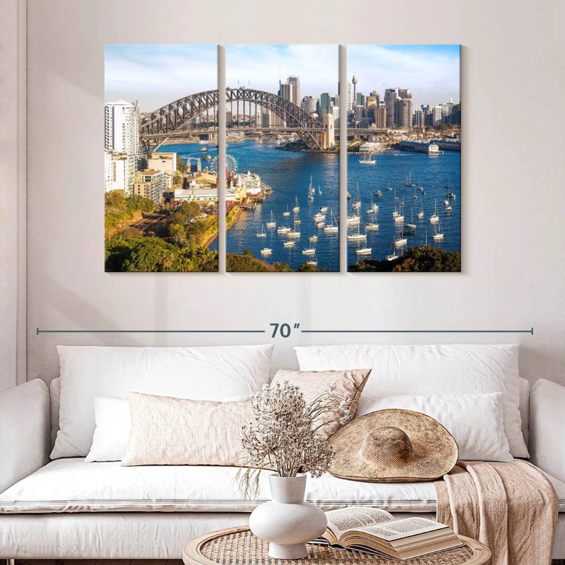 Panoramic View Of Sydney, 32" H x 50" W