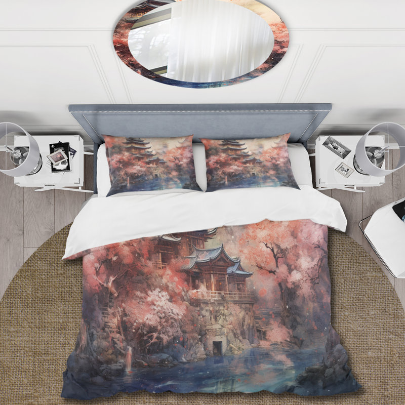 Ensemble de housse de couette en microfibre / polyester Japon Landscape Of The Rising Sun V