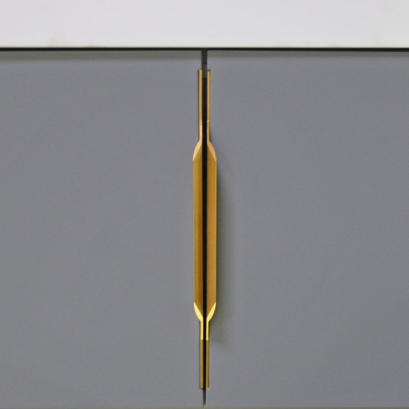Poignée à tirer moderne en métal mince - simple, Or