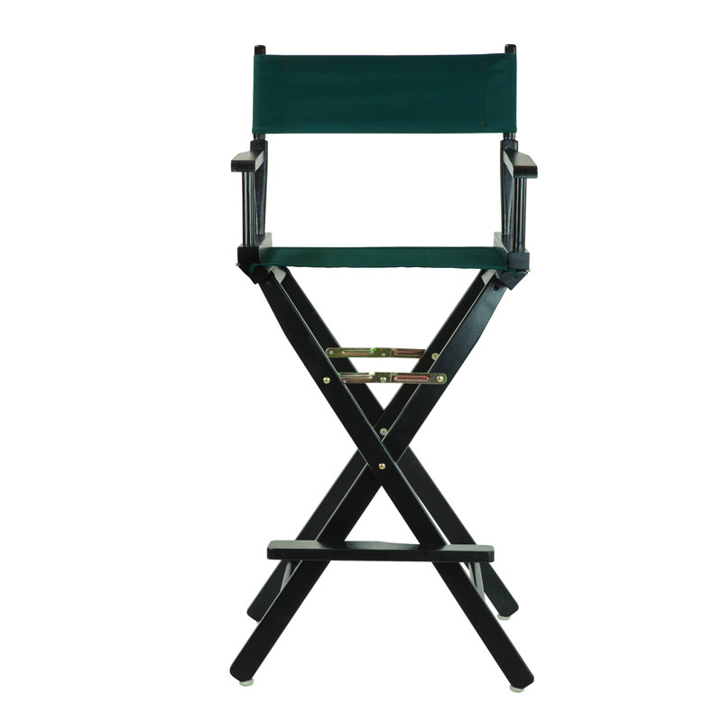 30" Folding Director Chair with Canvas, Hunter Green, Black