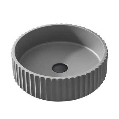 Lagos Grey Concrete Circular Vessel Bathroom Sink