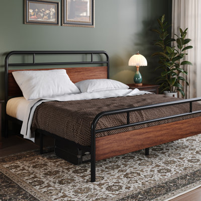 Minos Metal Bed Frame with Headboard and Footboard