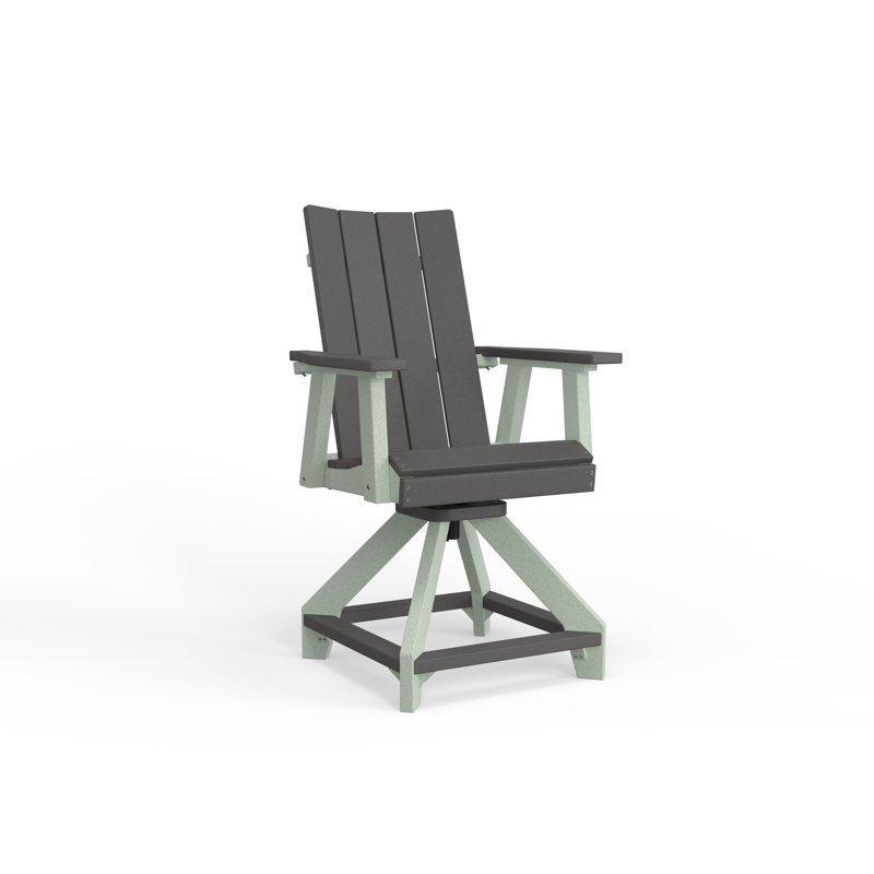 SOL Outdoor Bar Stool, Seafoam, Light Grey