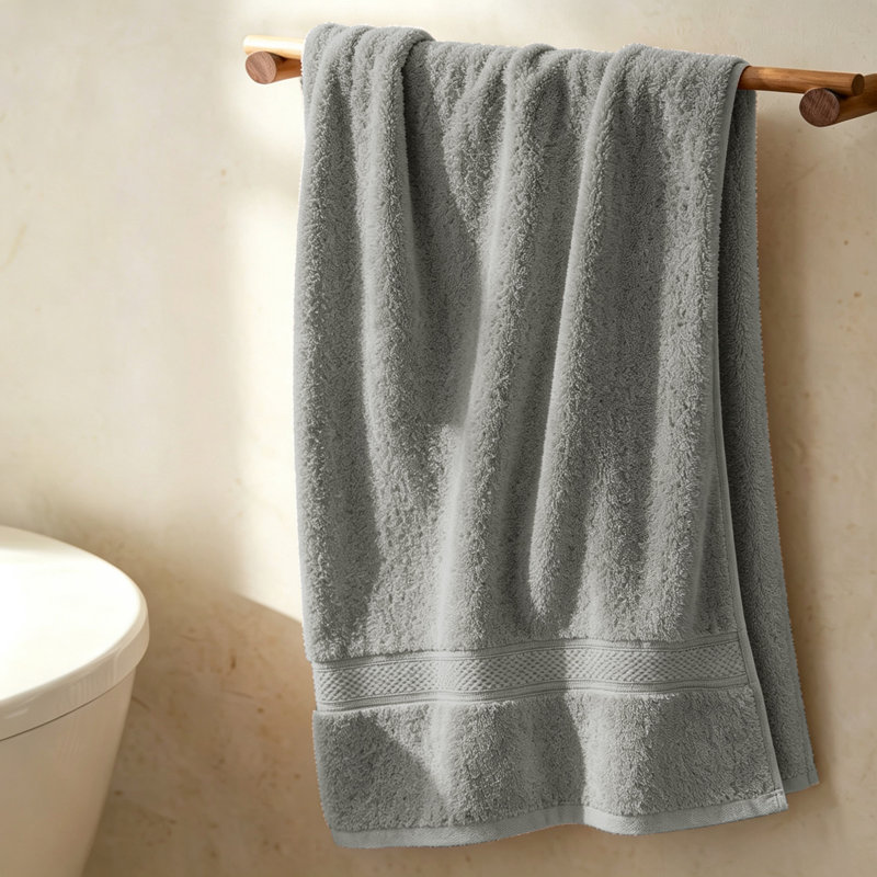 Serviette 100% coton doux absorbant avec bordure Dobby, serviette double torsadée 1 pièce, bath sheet: 70"L X 35"W